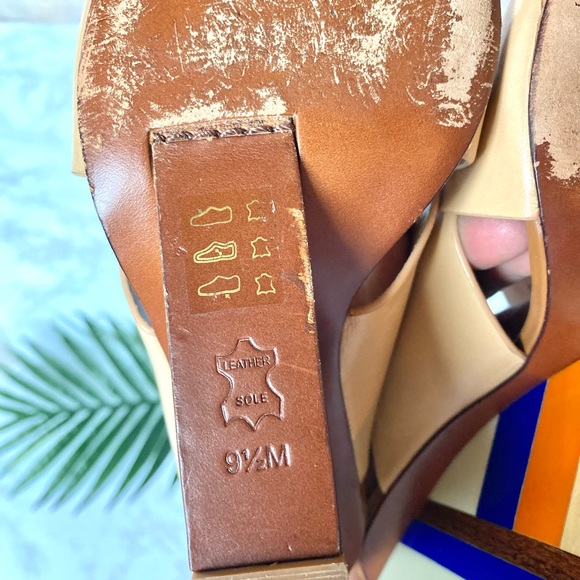 Criss Cross Slip On Mules Color Block Heel Wedge Tory Burch - Picture 12 of 15